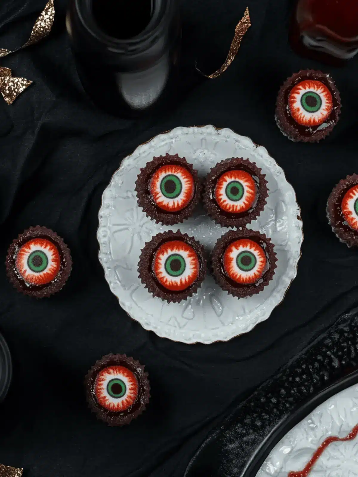 Mini-Augenbrauen-Donuts für Halloween-Spaß 3 Mini-Augenbrauen-Donuts