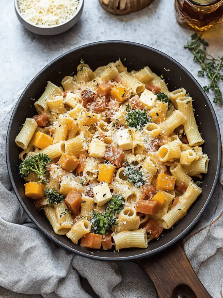 Rosenkohl und Butternusskürbis Pasta