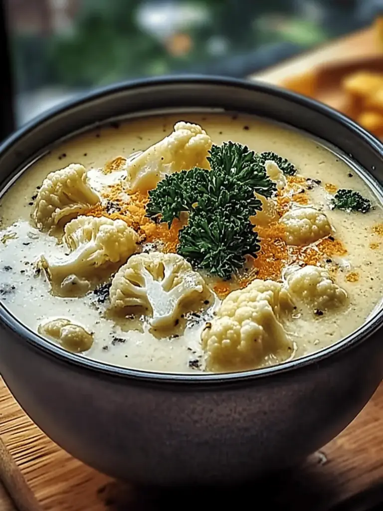 Cheddar-Blumenkohl und geröstete Knoblauchsuppe