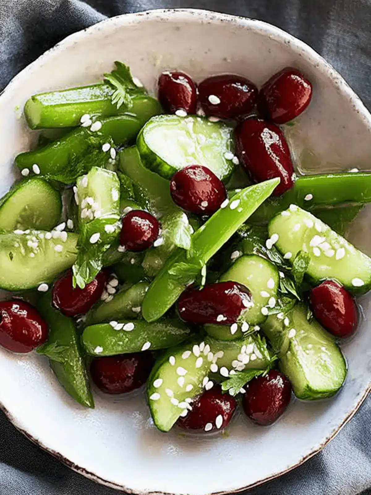 Zerschlagene Gurken- und Traubensalat für den Sommer 3 Zerschlagene Gurken- und Traubensalat