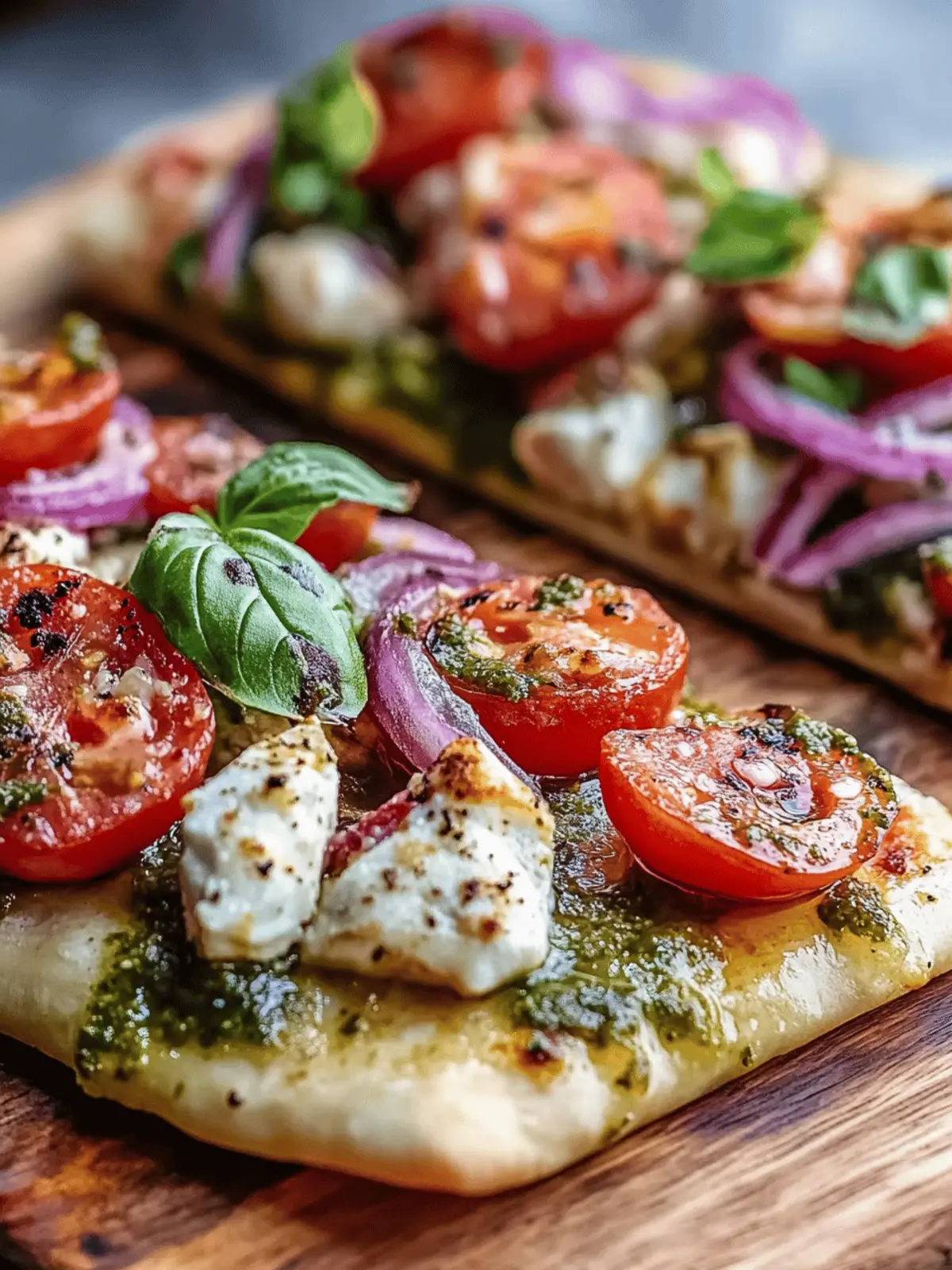Pesto Hähnchen Fladenbrot für schnelles Abendessen 2 Pesto Hähnchen Fladenbrot