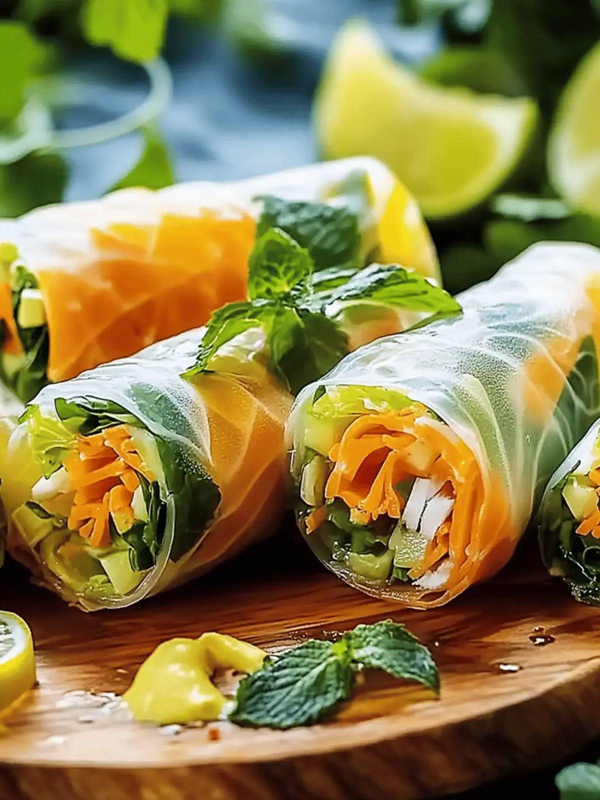 Lecker frische vietnamesische Lachs-Frühling Rollen 3 Lecker frische vietnamesische Lachs-Frühling Rollen Freude