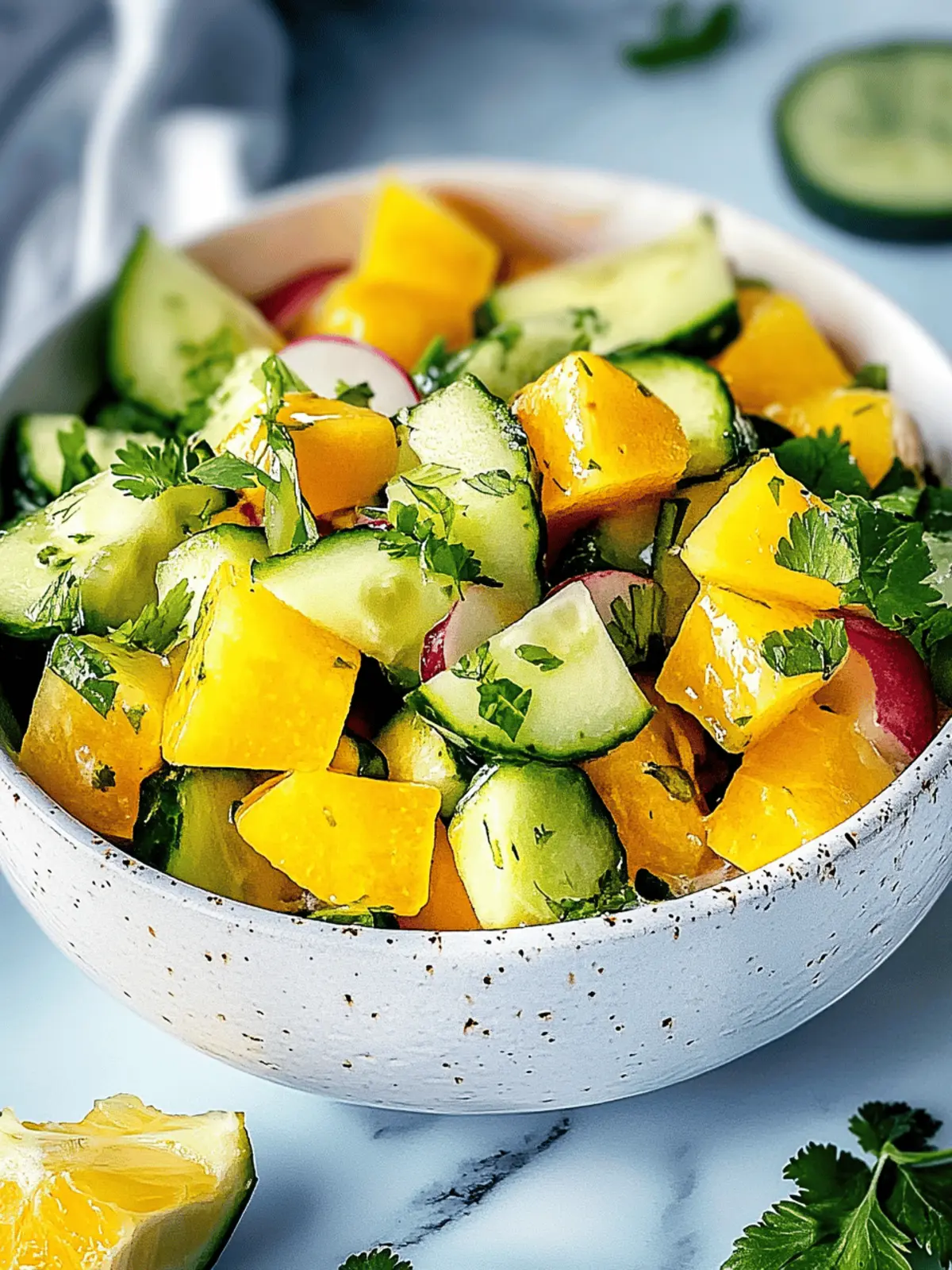 Mango Avocado Gurkensalat für den perfekten Sommergenuss 2 Mango Avocado Gurkensalat