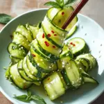 Spiral Gurkensalat mit süß-scharfem Dressing