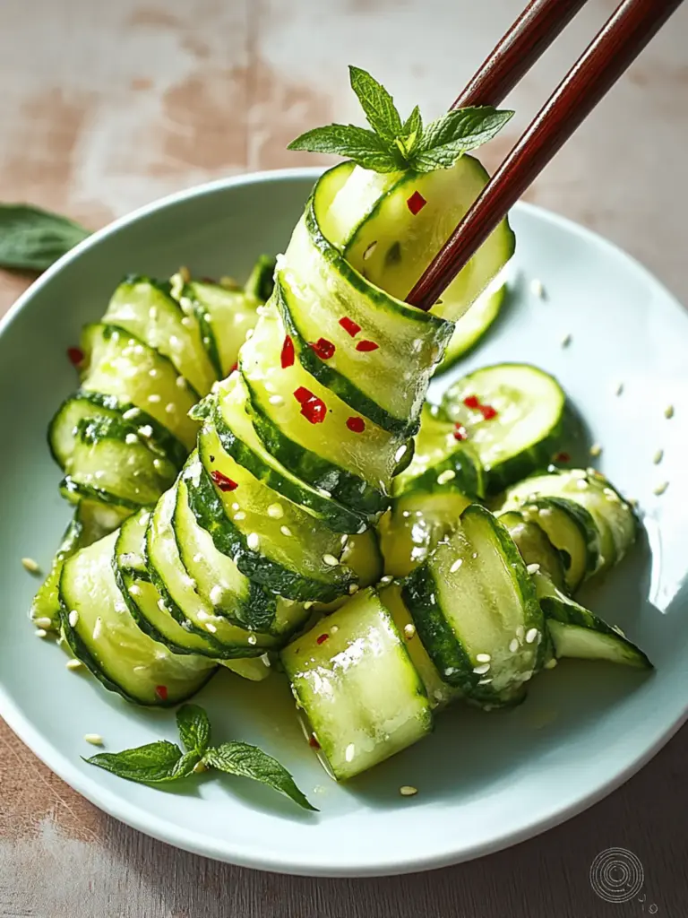 Spiral Gurkensalat mit süß-scharfem Dressing