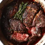 Rotwein geschmortes Rindfleisch