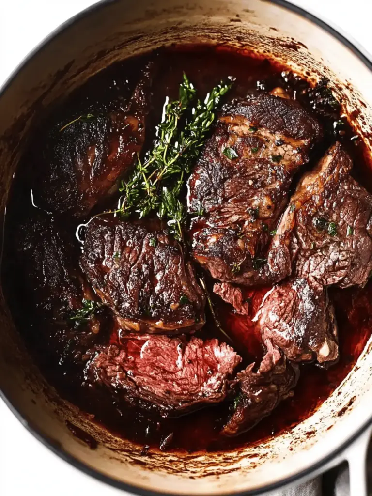 Rotwein geschmortes Rindfleisch