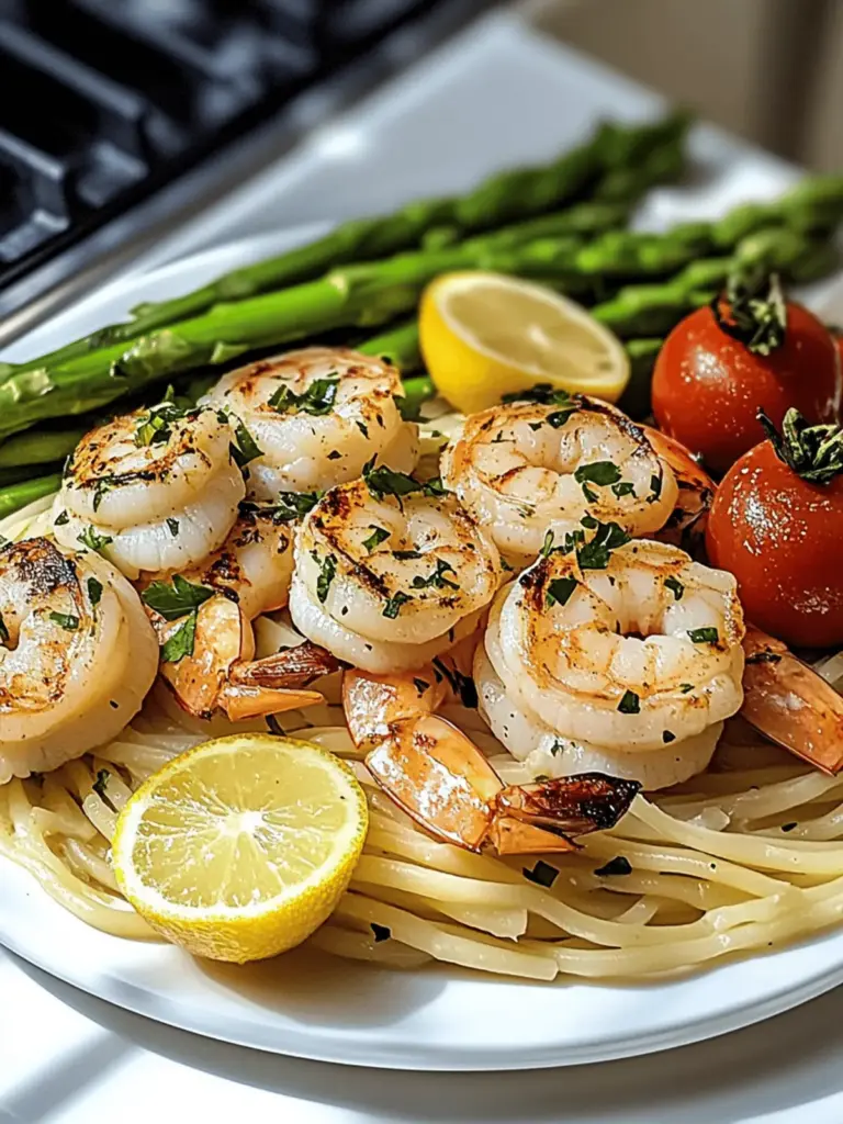 Spargel Garnelen Engelshaar Pasta