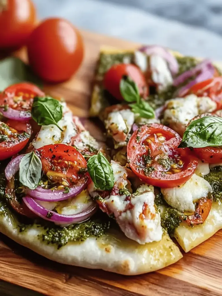 Pesto Hähnchen Fladenbrot