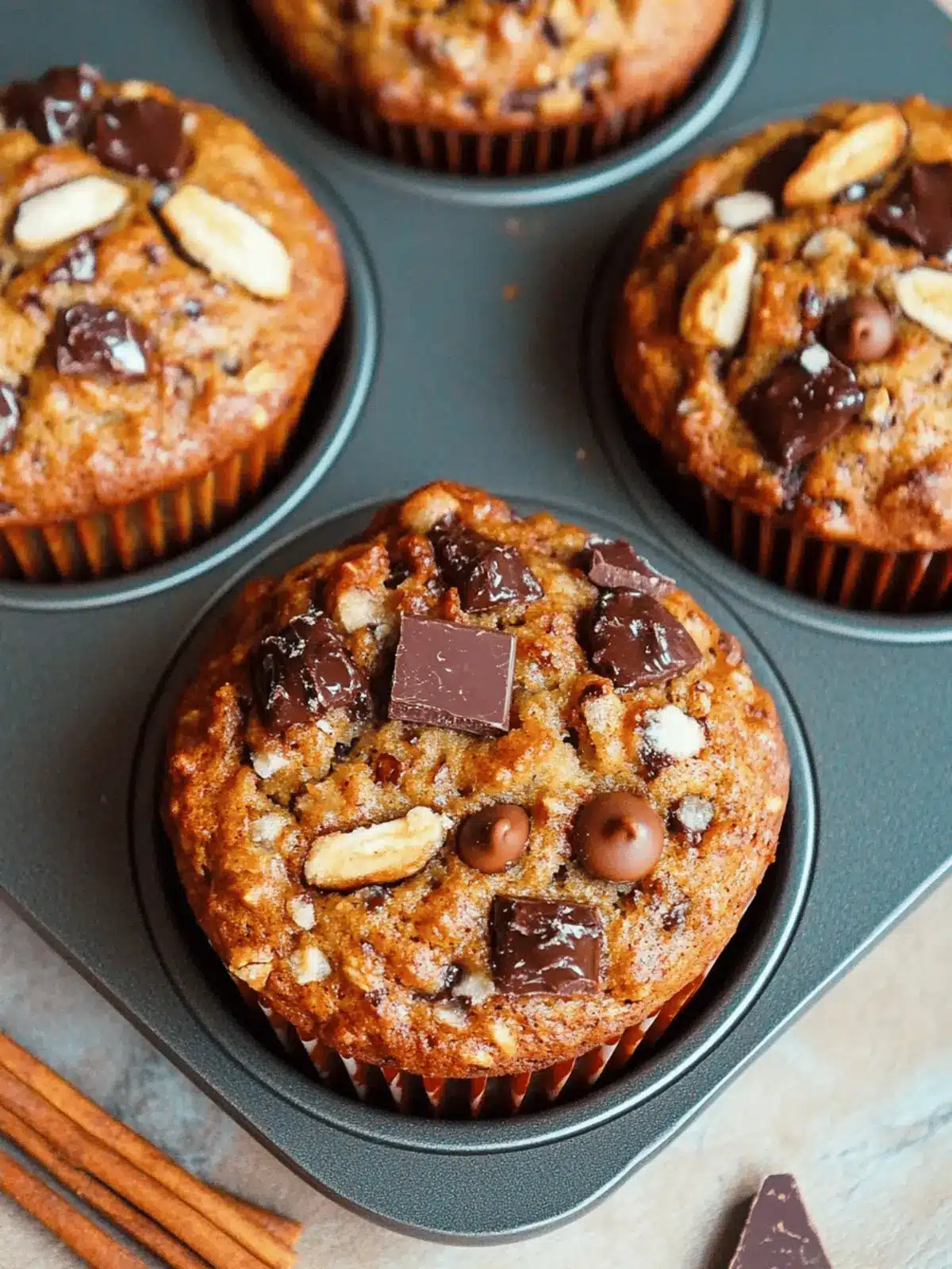 Bananen-Pekanuss-Schokoladenstückchen-Muffins Freude 3 Bananen-Pekanuss-Schokoladenstückchen-Muffins