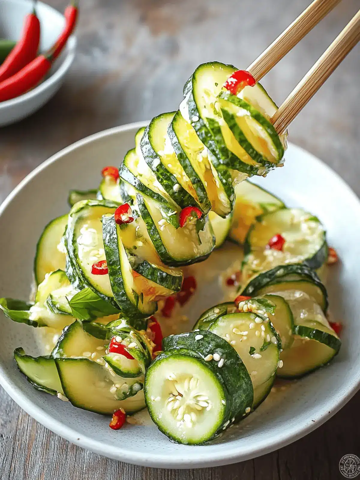 Spiral Gurkensalat mit süß-scharfem Dressing genießen 3 Spiral Gurkensalat mit süß-scharfem Dressing