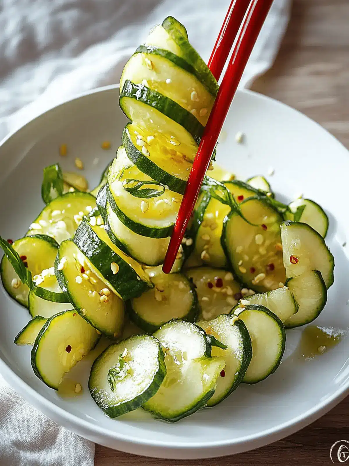 Spiral Gurkensalat mit süß-scharfem Dressing genießen 2 Spiral Gurkensalat mit süß-scharfem Dressing