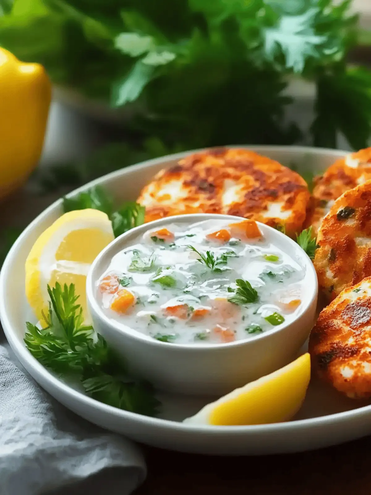 Lachsfrikadellen mit Zitronen-Dill-Sauce genießen 3 Lachsfrikadellen mit Zitronen-Dill-Sauce