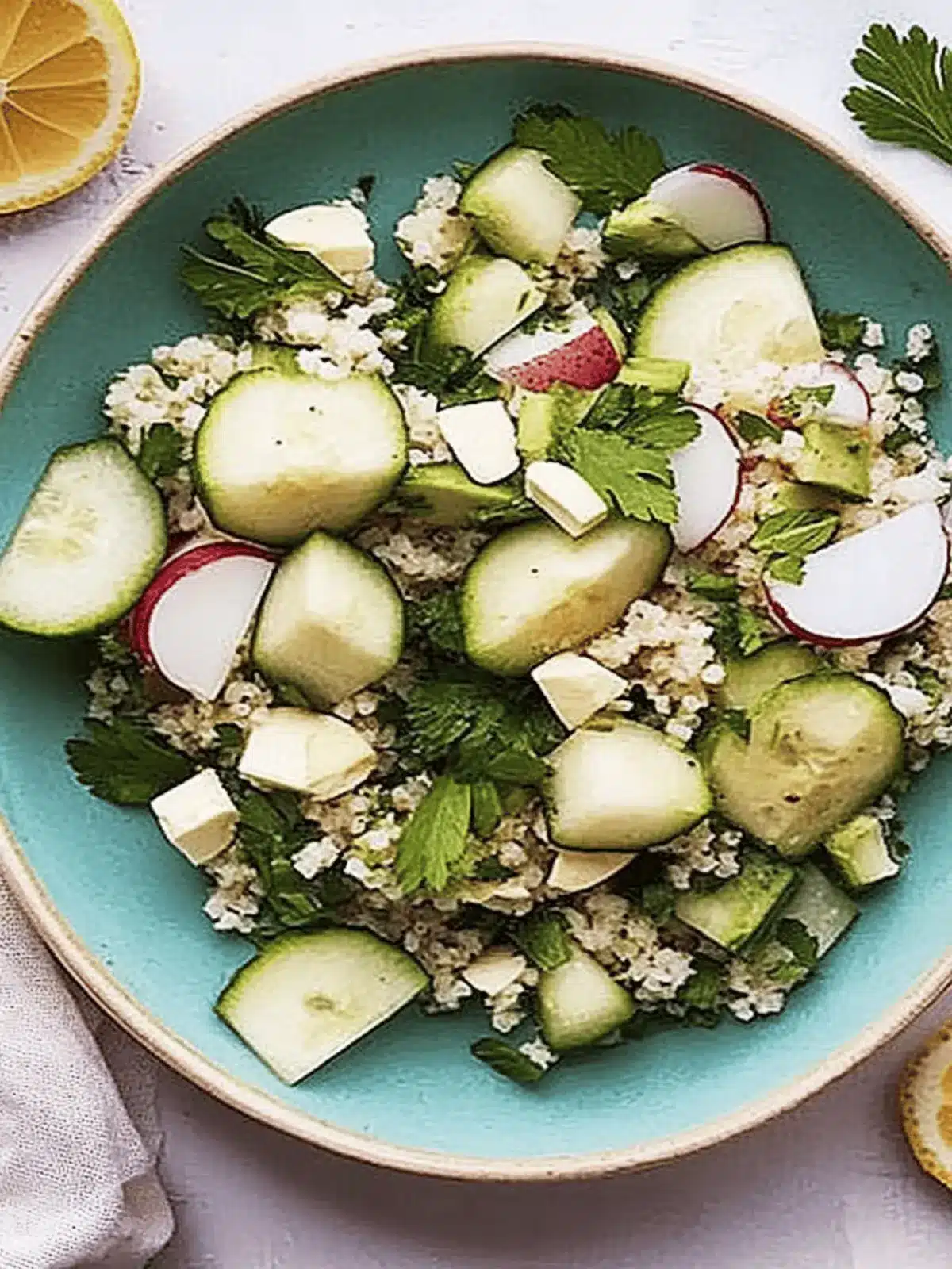 Gurkensalat mit Quinoa und Zitronendressing