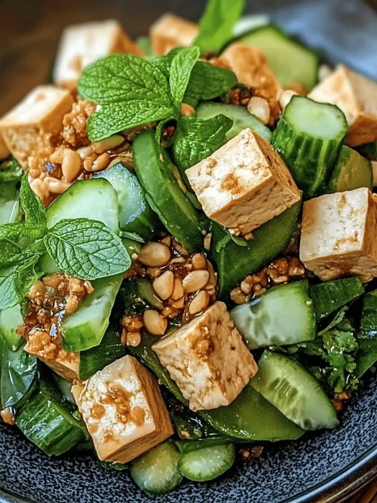 Crispy Tofu und Gurkensalat mit Erdnussdressing 3 Crispy Tofu und Gurkensalat