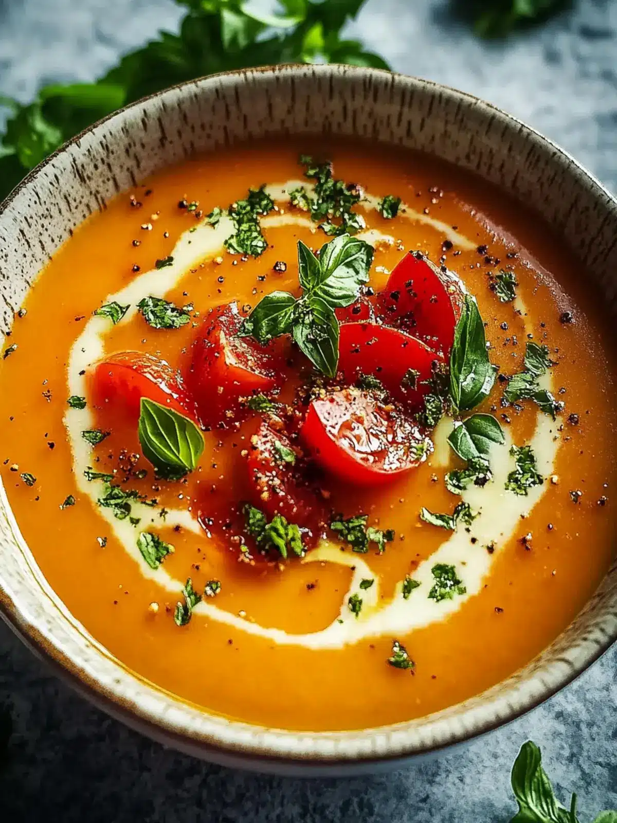 Veganer gerösteter Karotten- und Paprikasuppe genießen 3 Veganer gerösteter Karotten- und Paprikasuppe