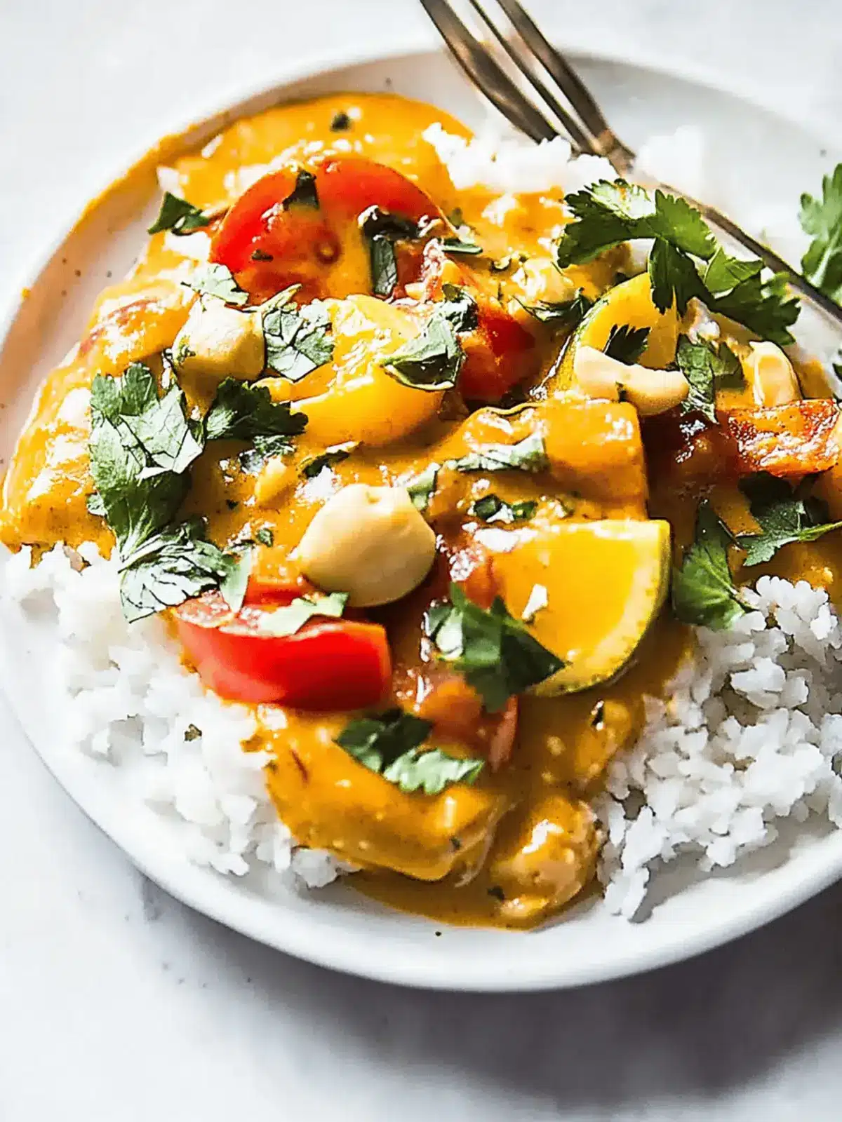 Schmorhühner Kürbiscurry