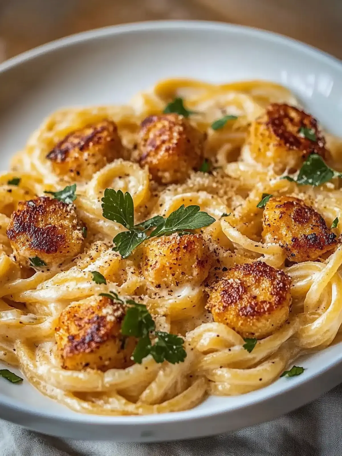 Cremige Cowboy-Butter-Hühnchen-Pasta Linguine selbst gemacht 2 Cremige Cowboy-Butter-Hühnchen-Pasta Linguine