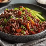 Klebriges Ingwer-Rindfleisch-Hackfleisch