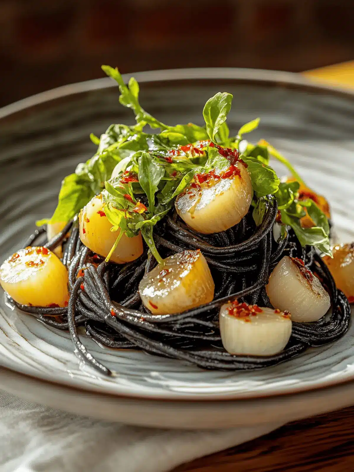 Tintenfisch-Tinte Linguine in 30 Minuten zaubern 4 Tintenfisch-Tinte Linguine