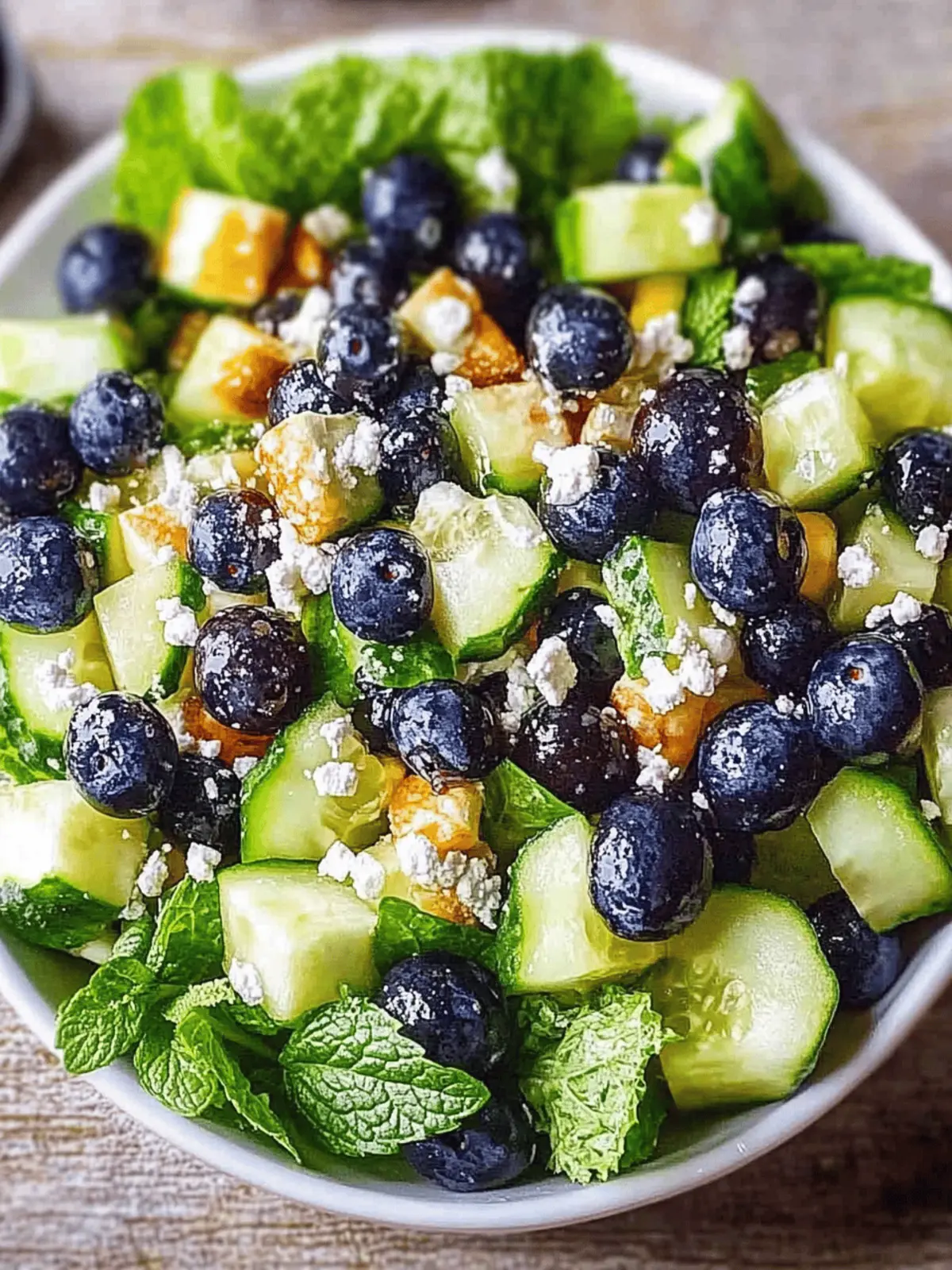 Blaubeere Gurke Feta Salat für heiße Sommertage 3 Blaubeere Gurke Feta Salat