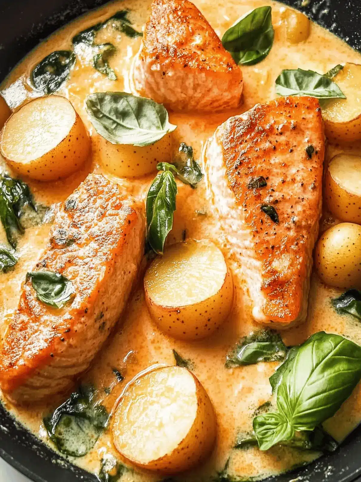 Cremiger Lachs und Gnocchi