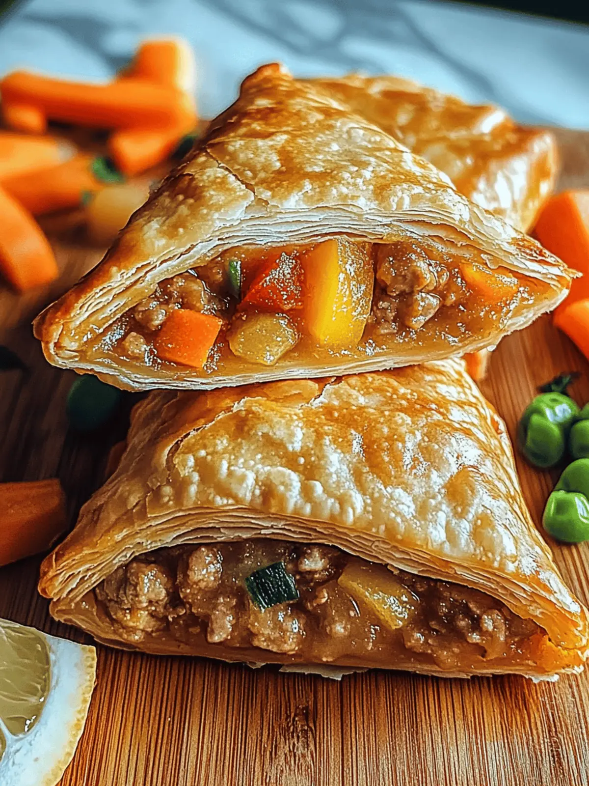 Crispy Fleischpasteten mit saftigem Füllung 2 Fleischpasteten