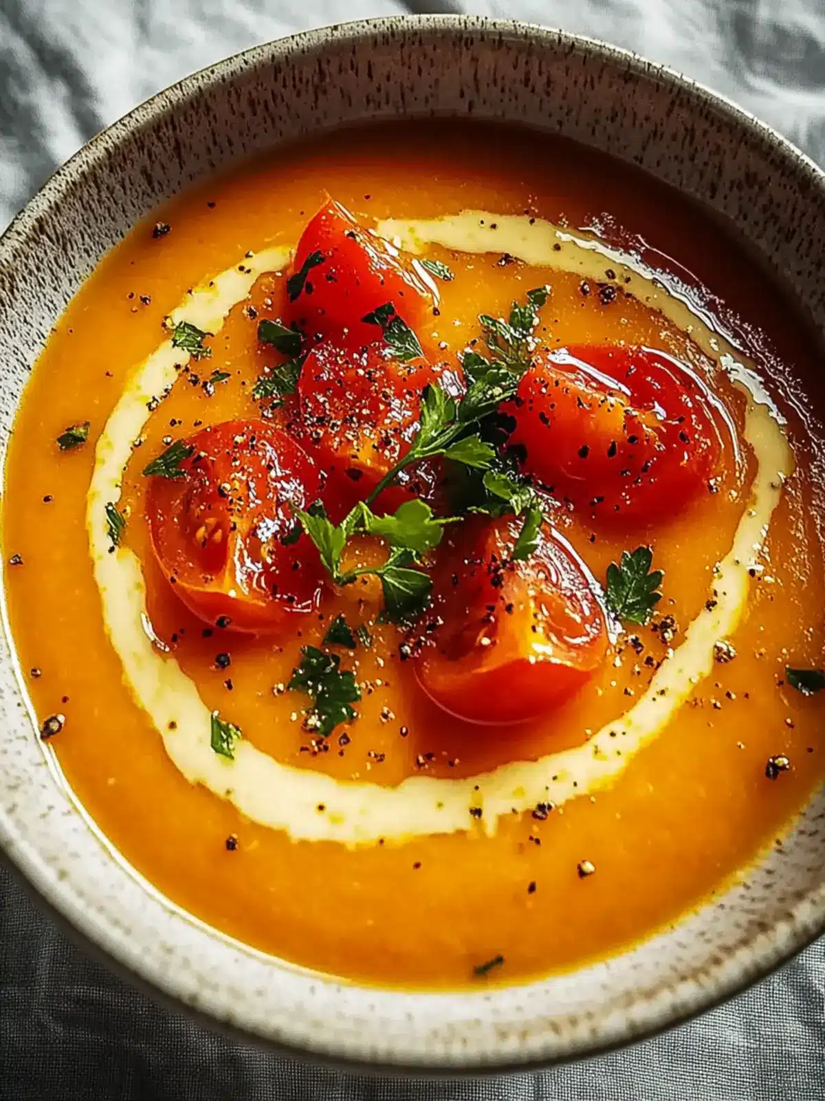 Veganer gerösteter Karotten- und Paprikasuppe genießen 2 Veganer gerösteter Karotten- und Paprikasuppe