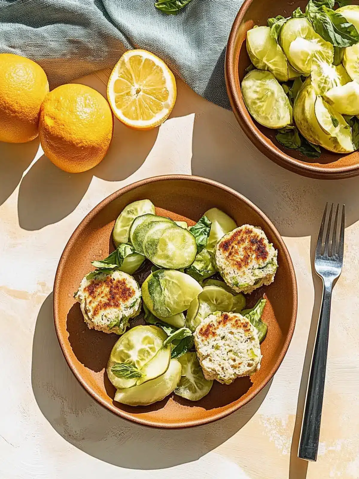 Zucchini- und Gurkensalat mit Honig-Senf-Dressing 3 Zucchini- und Gurkensalat