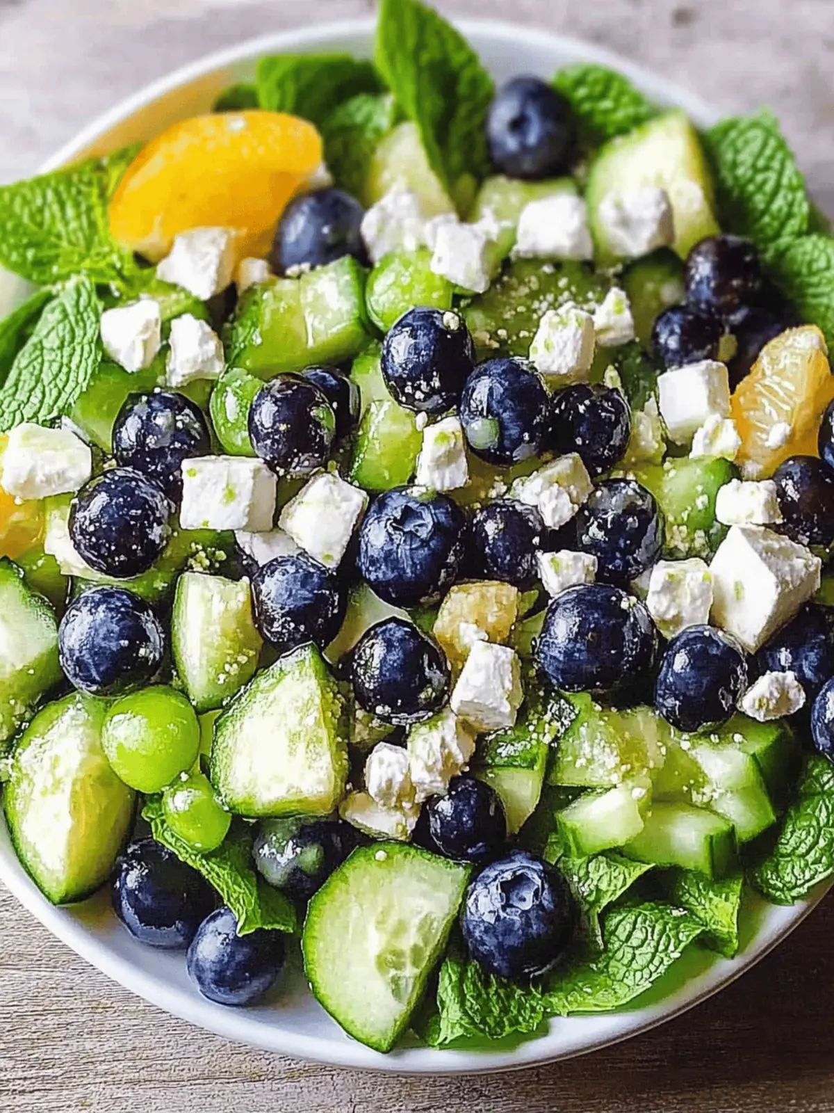 Blaubeere Gurke Feta Salat