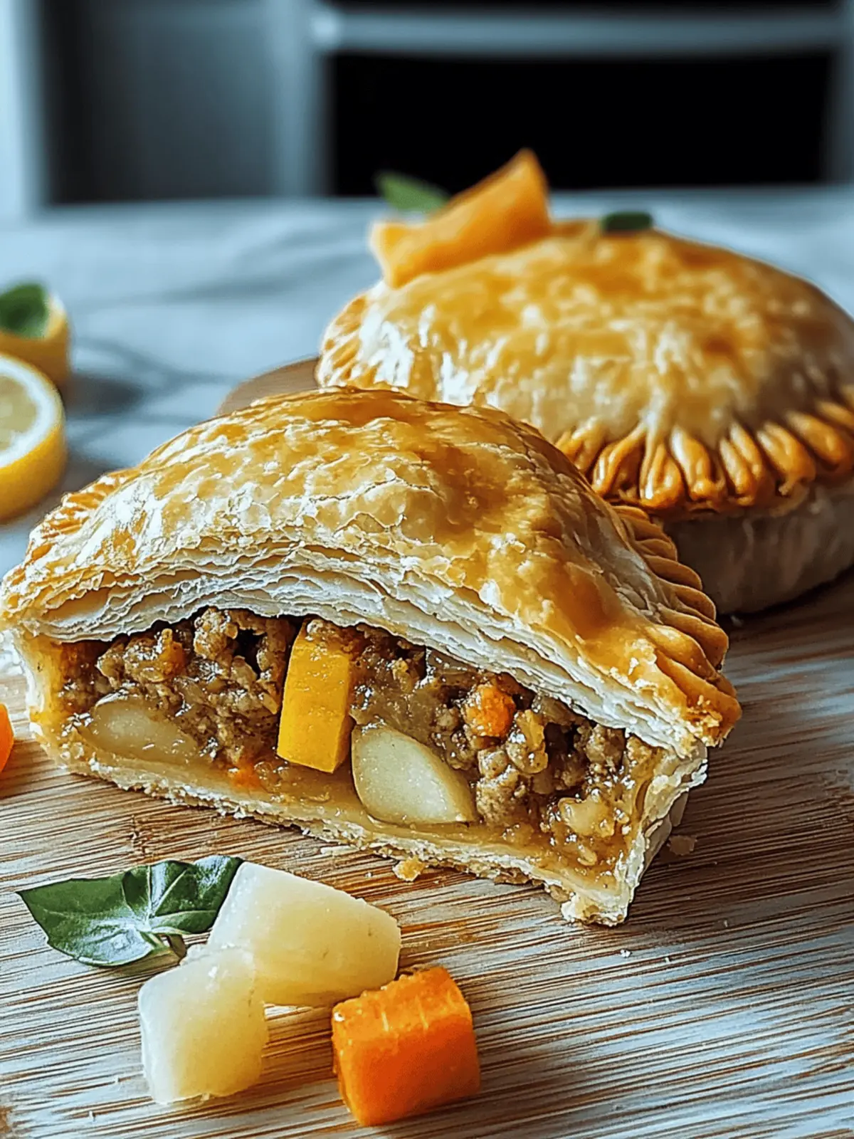 Crispy Fleischpasteten mit saftigem Füllung 4 Fleischpasteten