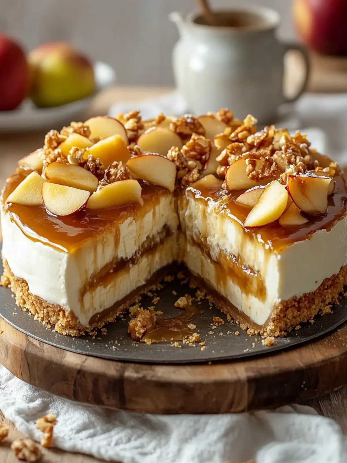 Salzkaramell-Apfelkuchen-Käsekuchen Rezept für Genießer 4 Salzkaramell-Apfelkuchen-Käsekuchen Rezept