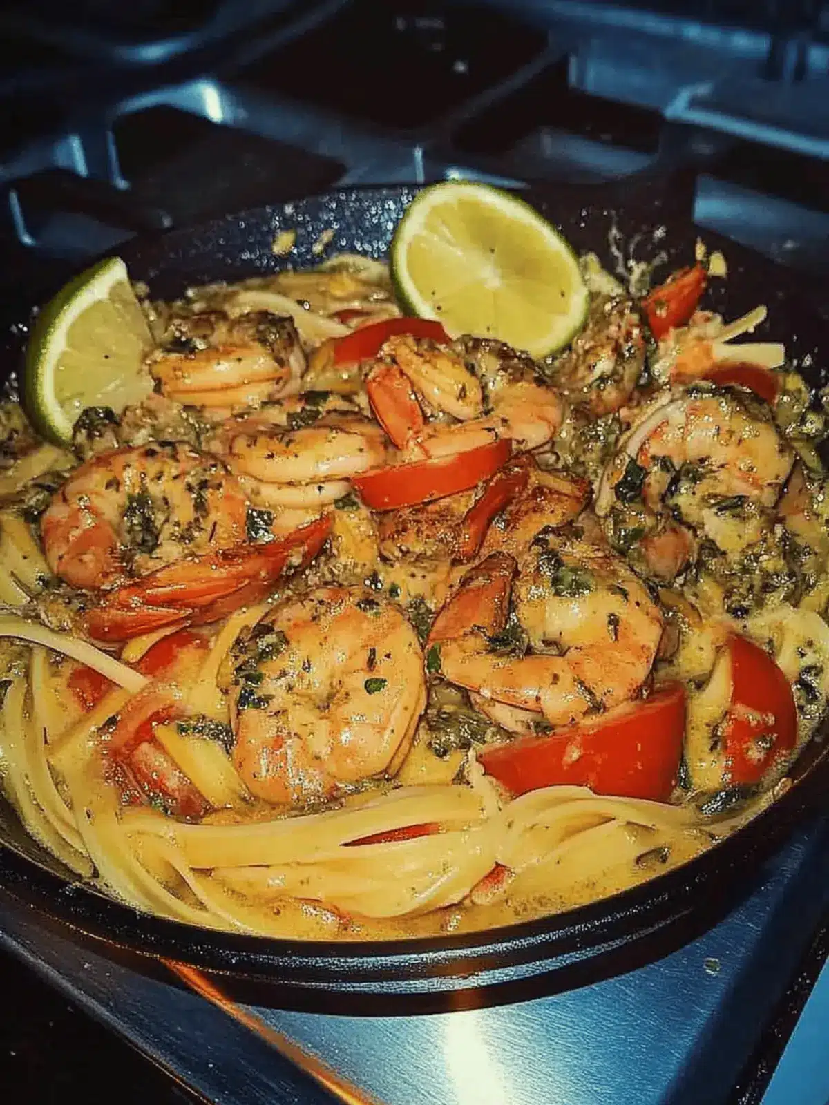 Jerk Garnelen Fettuccine – Karibischer Genuss pur 2 Jerk Garnelen Fettuccine