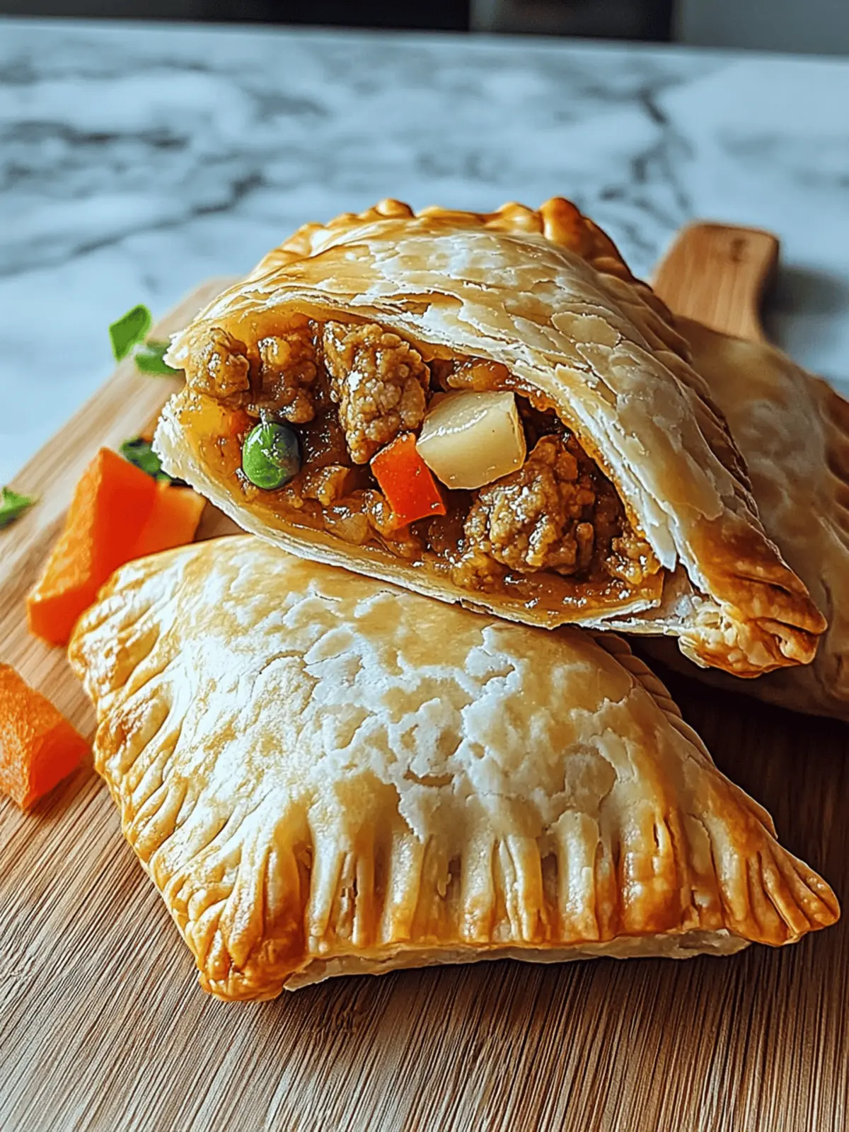 Crispy Fleischpasteten mit saftigem Füllung 3 Fleischpasteten