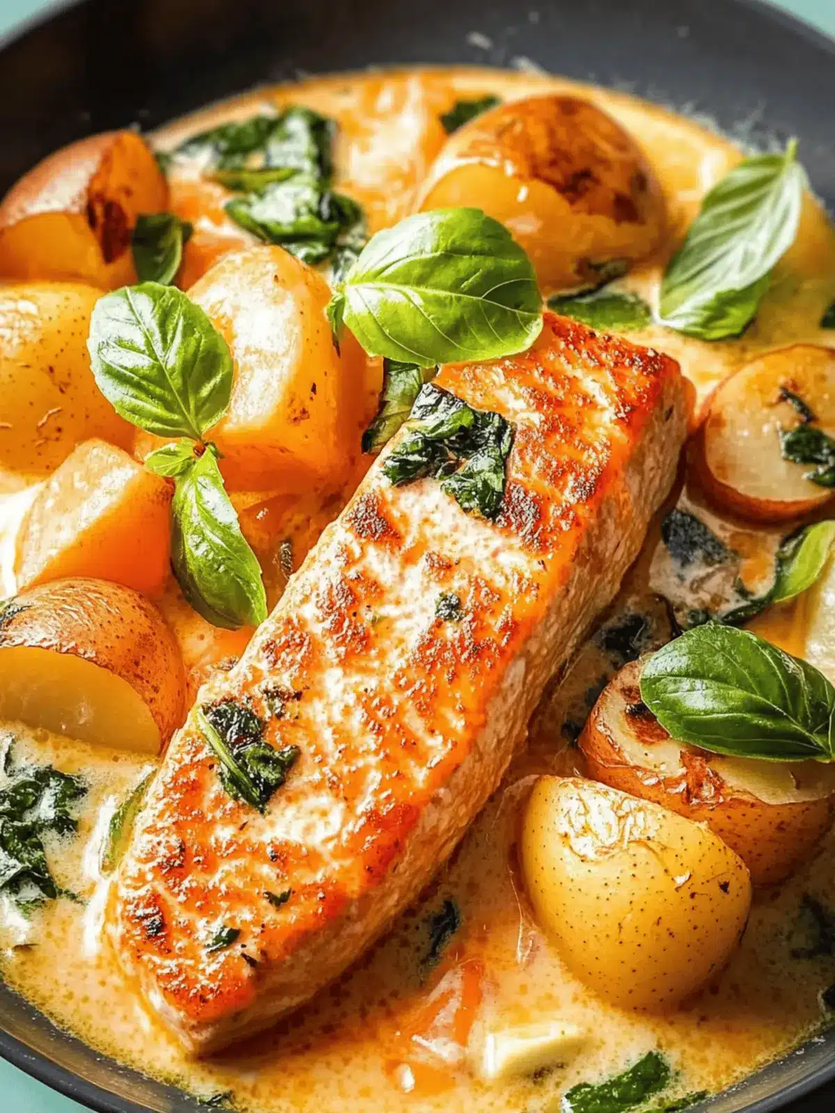 Cremiger Lachs und Gnocchi