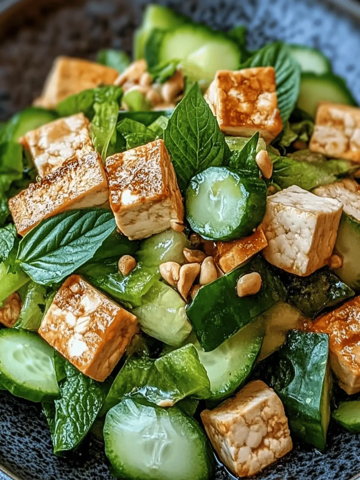 Crispy Tofu und Gurkensalat mit Erdnussdressing 5 Crispy Tofu und Gurkensalat