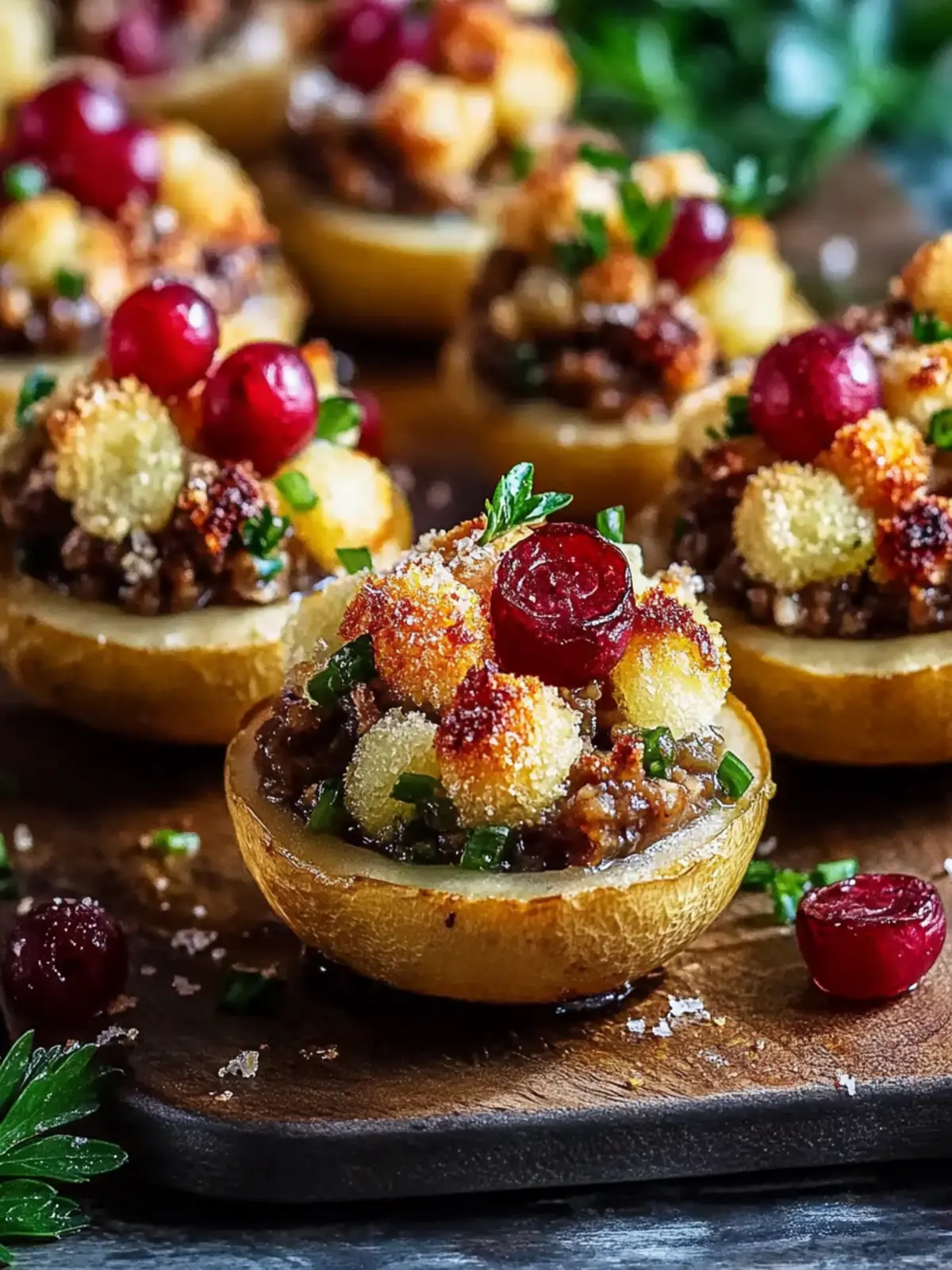 Wurst und Preiselbeer gefüllte Champignons Rezept 2 Wurst und Preiselbeer gefüllte Champignons Rezept