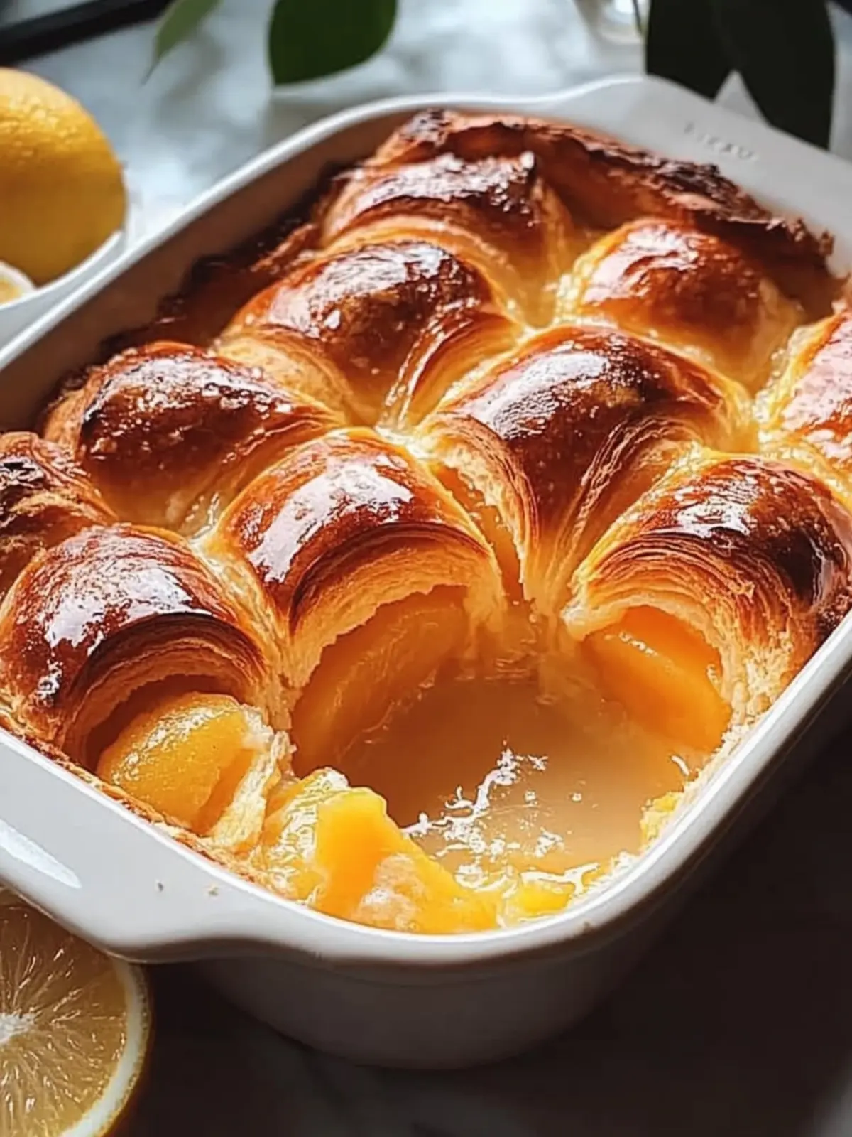 Cremiger Croissant Frühstücksauflauf mit Orangenmarmelade 3 Croissant Frühstücksauflauf mit Orangenmarmelade