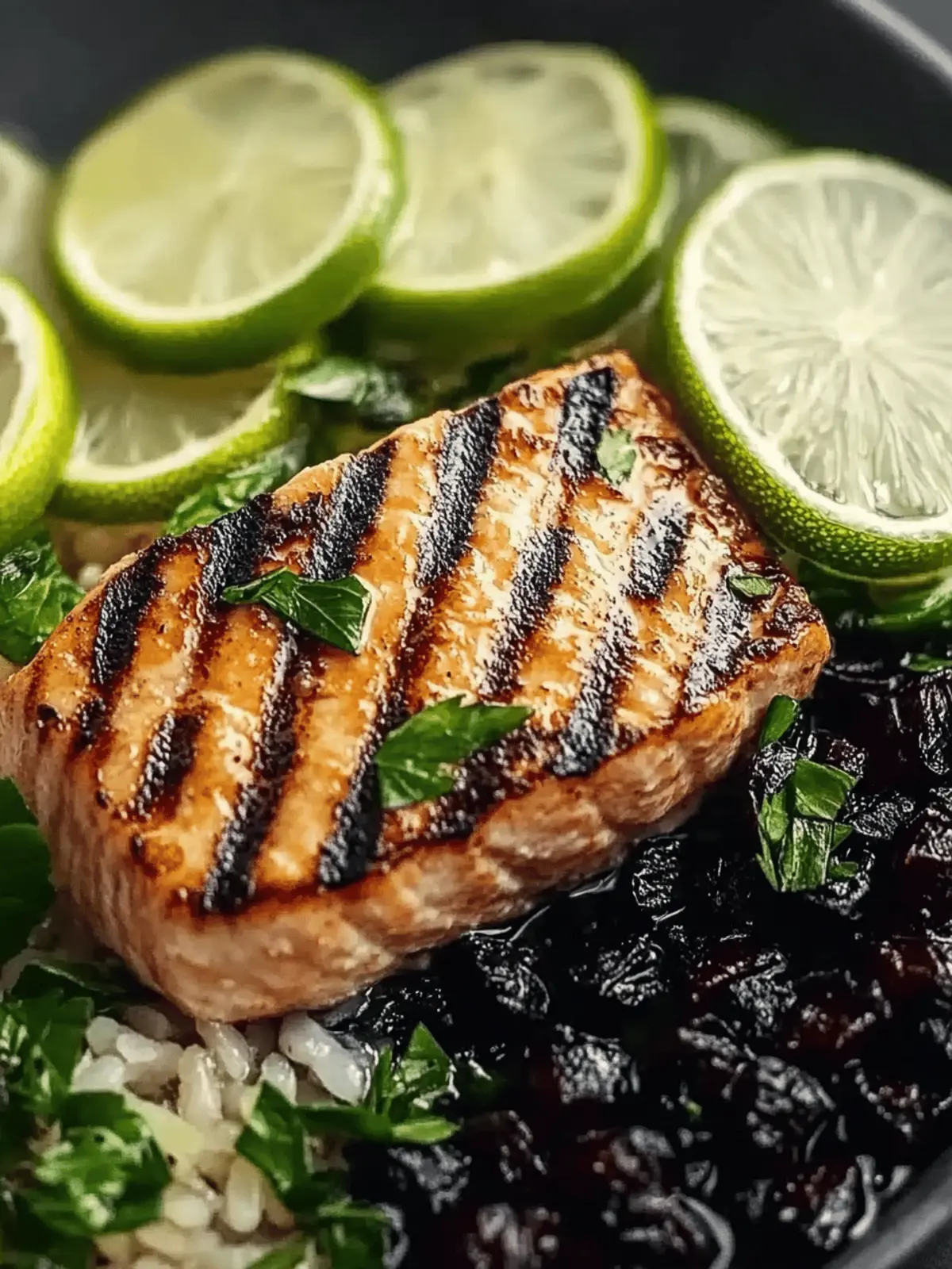 Gegrillter Lachs mit schwarzem Reis und cremigem Gurkensalat Rezept