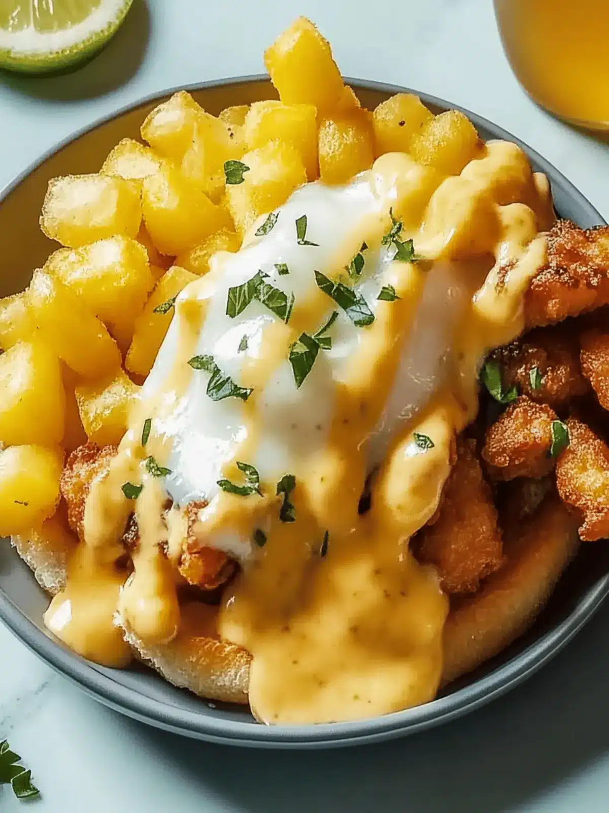 Frühstücks-Poutine mit Hollandaise-Sauce genießen 4 Frühstücks-Poutine mit Hollandaise-Sauce: Ein morgendliches Vergnügen