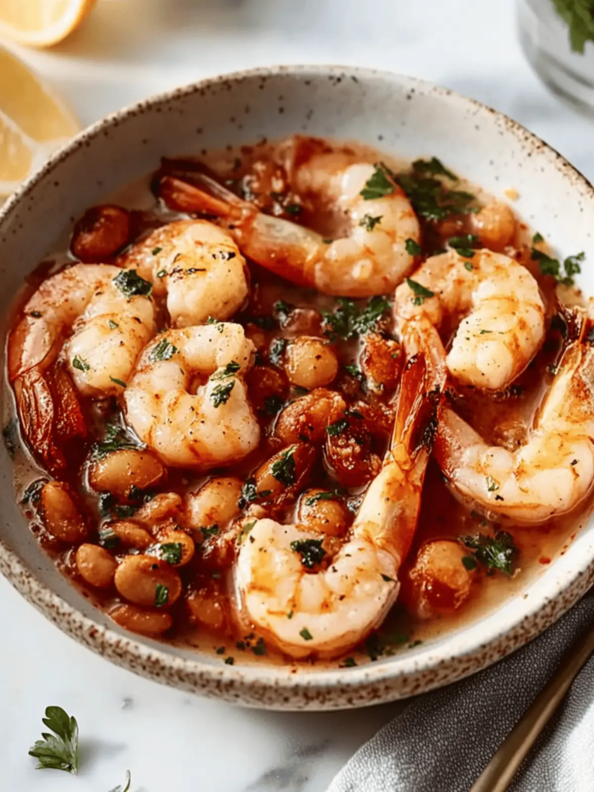 Würzige kalabresische Garnelen mit weißen Bohnen zaubern 4 Würzige kalabresische Garnelen mit weißen Bohnen