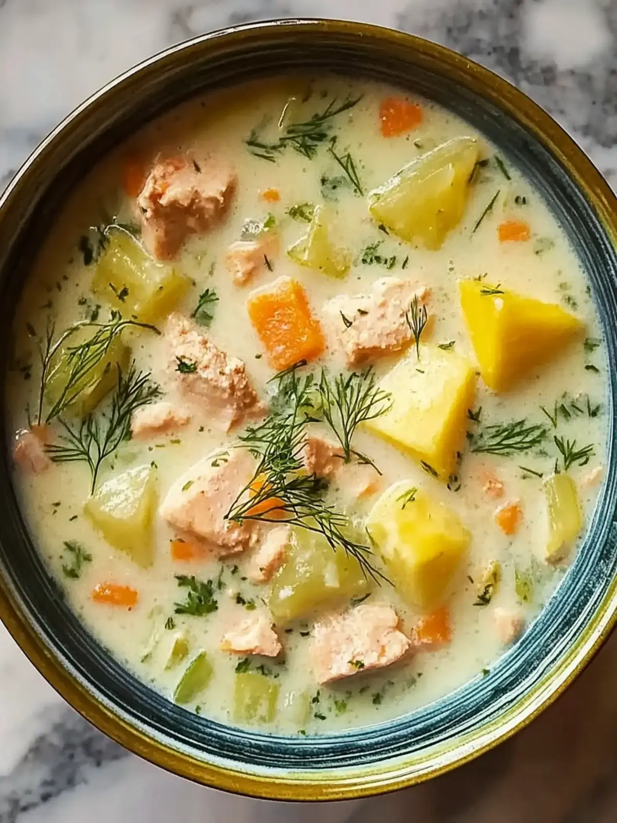 Cremige Dill-Lachs-Suppe mit Kartoffeln und Lauch 5 Cremige Dill-Lachs-Suppe mit Kartoffeln und Lauch