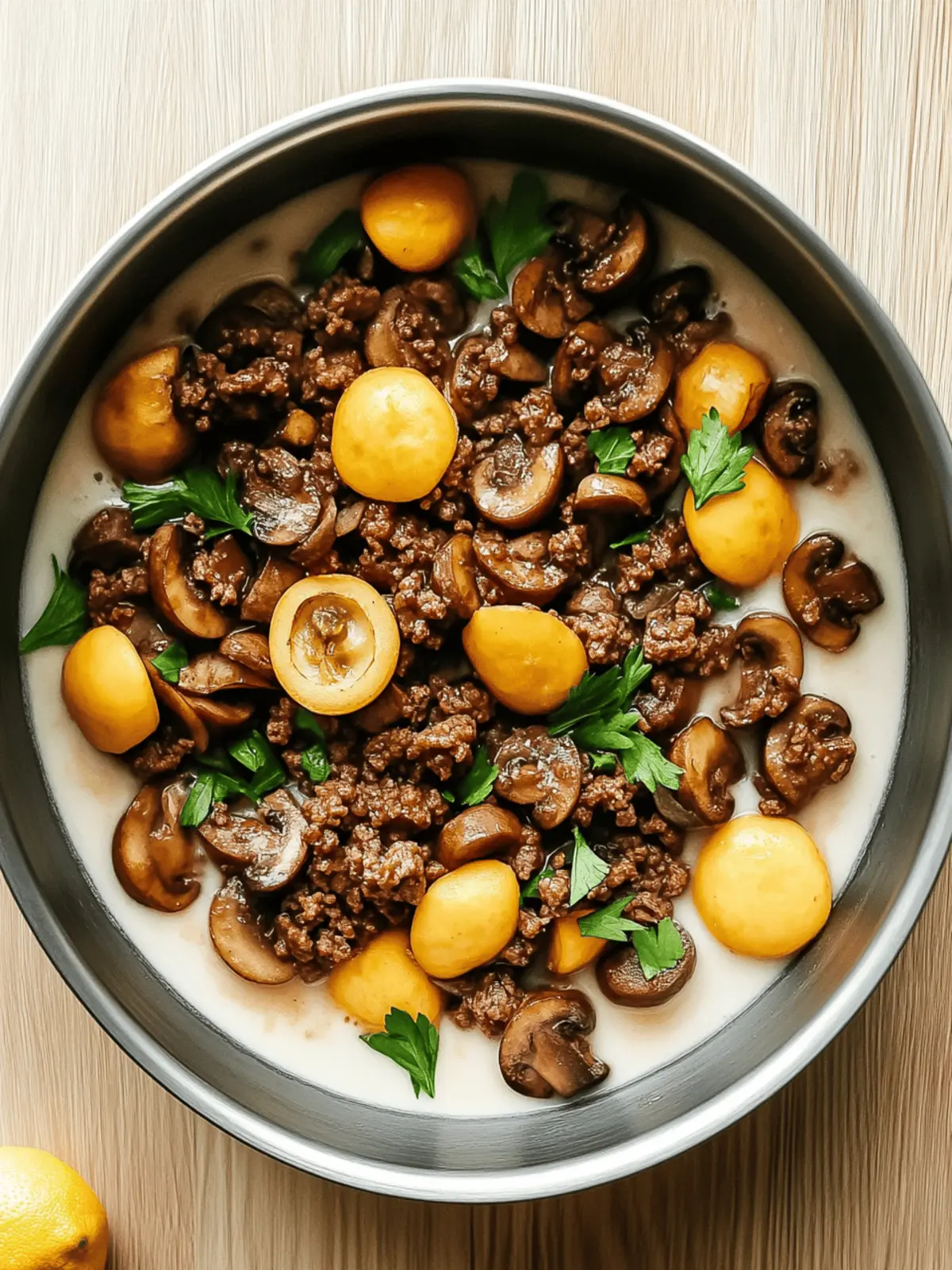 Knoblauchbutter Rinderhackfleisch & Pilz Pfanne: Schneller Genuss 2 Knoblauchbutter Rinderhackfleisch & Pilz Pfanne