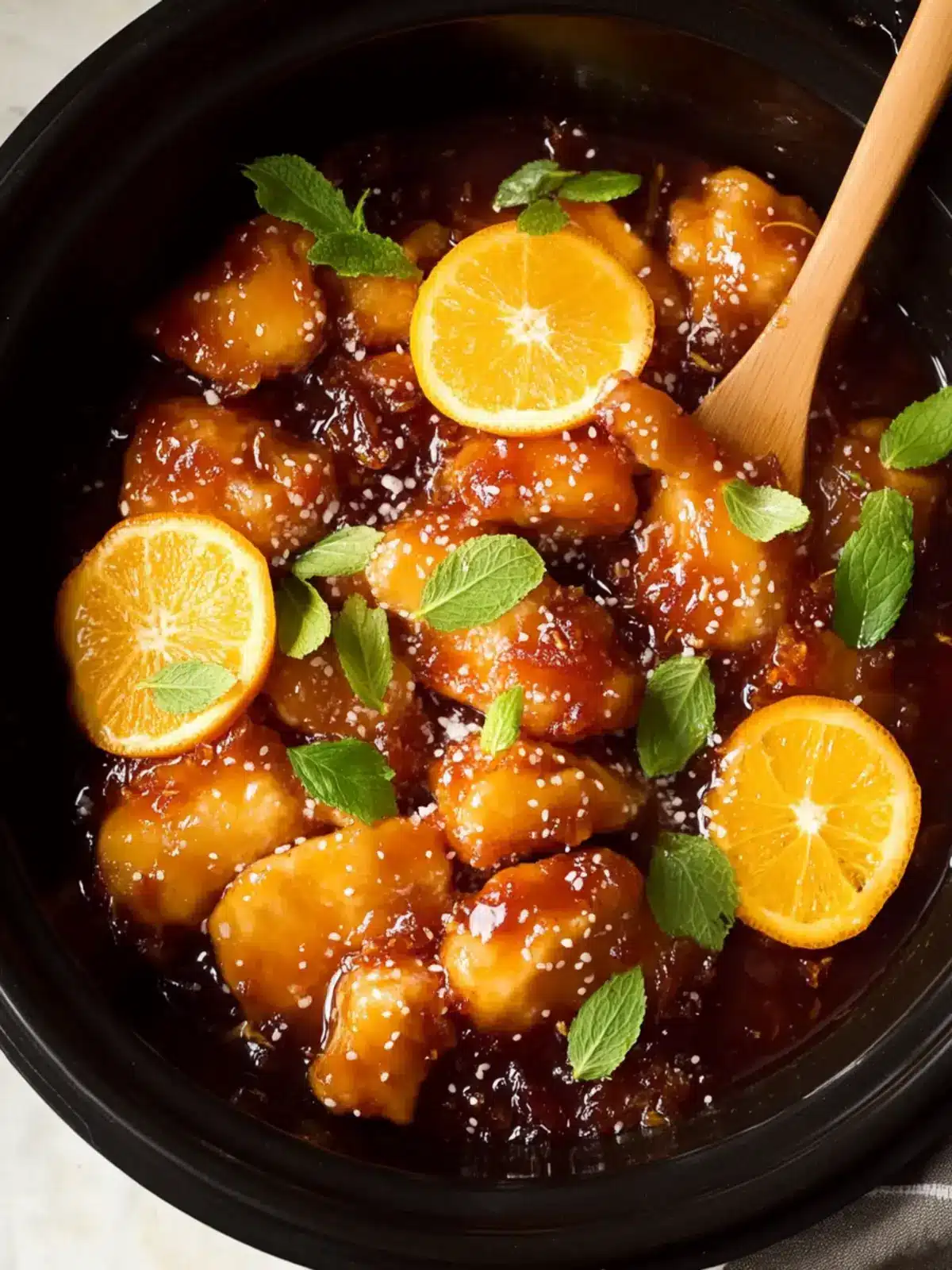 Slow Cooker Orangen-Hähnchen für einfaches Kochen 4 Slow Cooker Orangen-Hähnchen