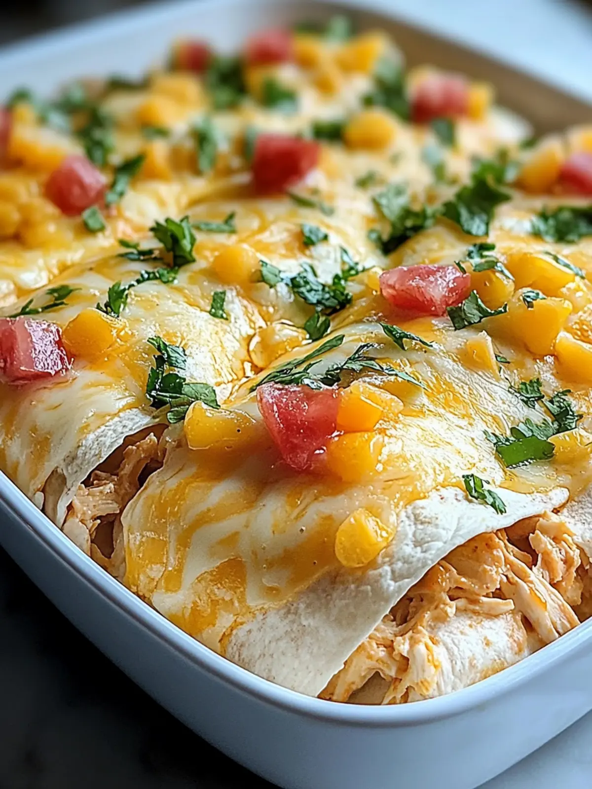 Queso Hühnchen Enchiladas Auflauf für Eilige 5 Queso Hühnchen Enchiladas Auflauf