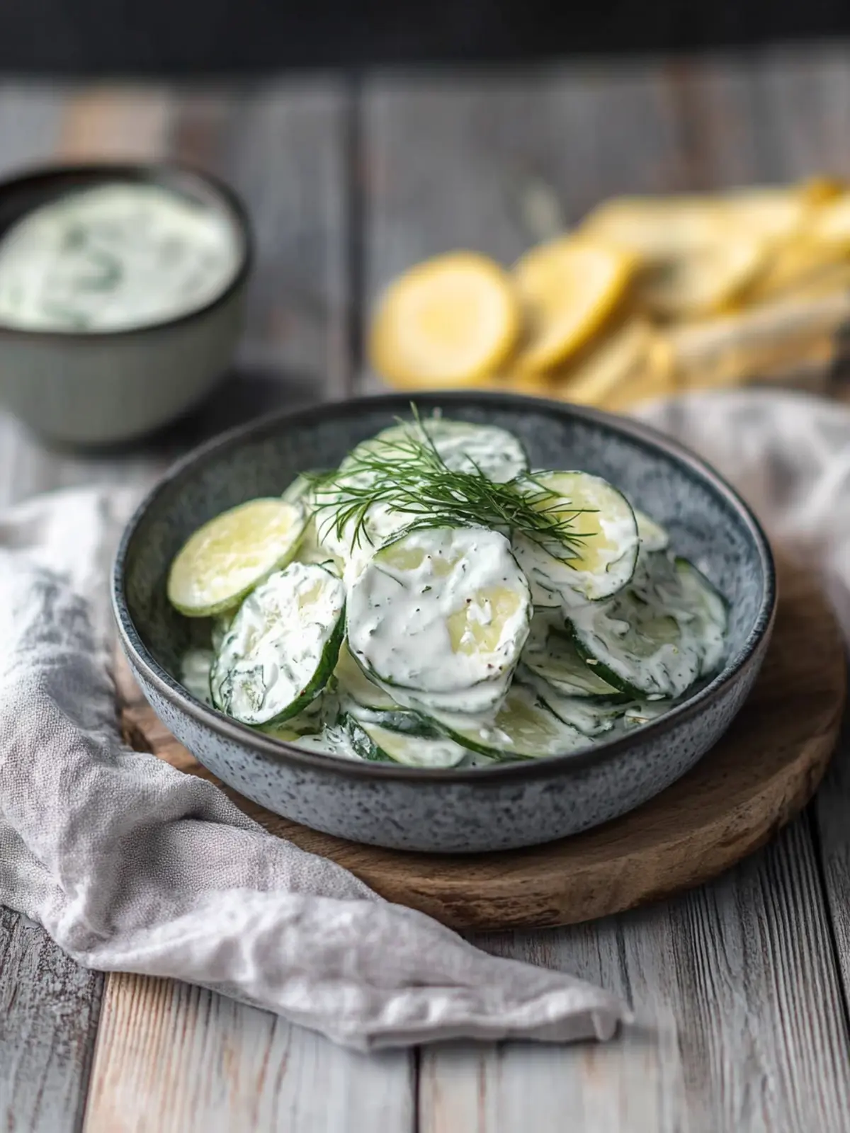 Kalorienarmer Gurkensalat mit frischem Dill-Dressing 4 Kalorienarmer Gurkensalat