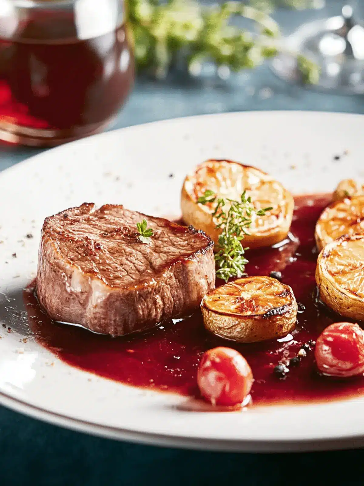 Rehmedaillons mit Rotweinsauce für elegante Abende 4 Rehmedaillons mit Rotweinsauce