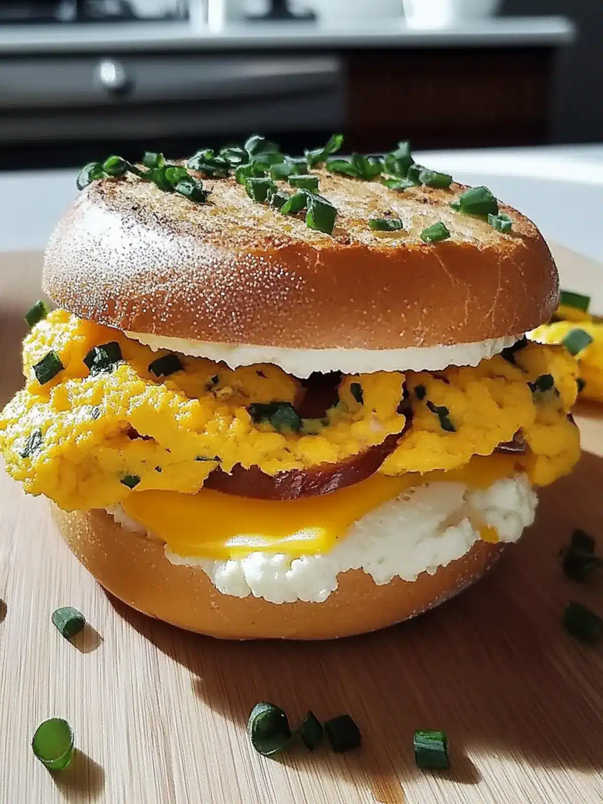 Frühstücksbagel-Sandwich für den perfekten Morgen 4 Frühstücksbagel-Sandwich