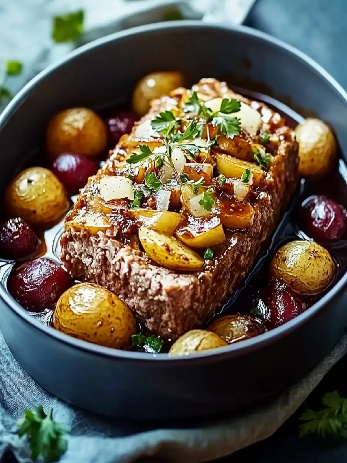 Herzhafter Hackbraten mit Ofenkartoffeln für die Familie 5 Herzhafter Hackbraten mit Ofenkartoffeln