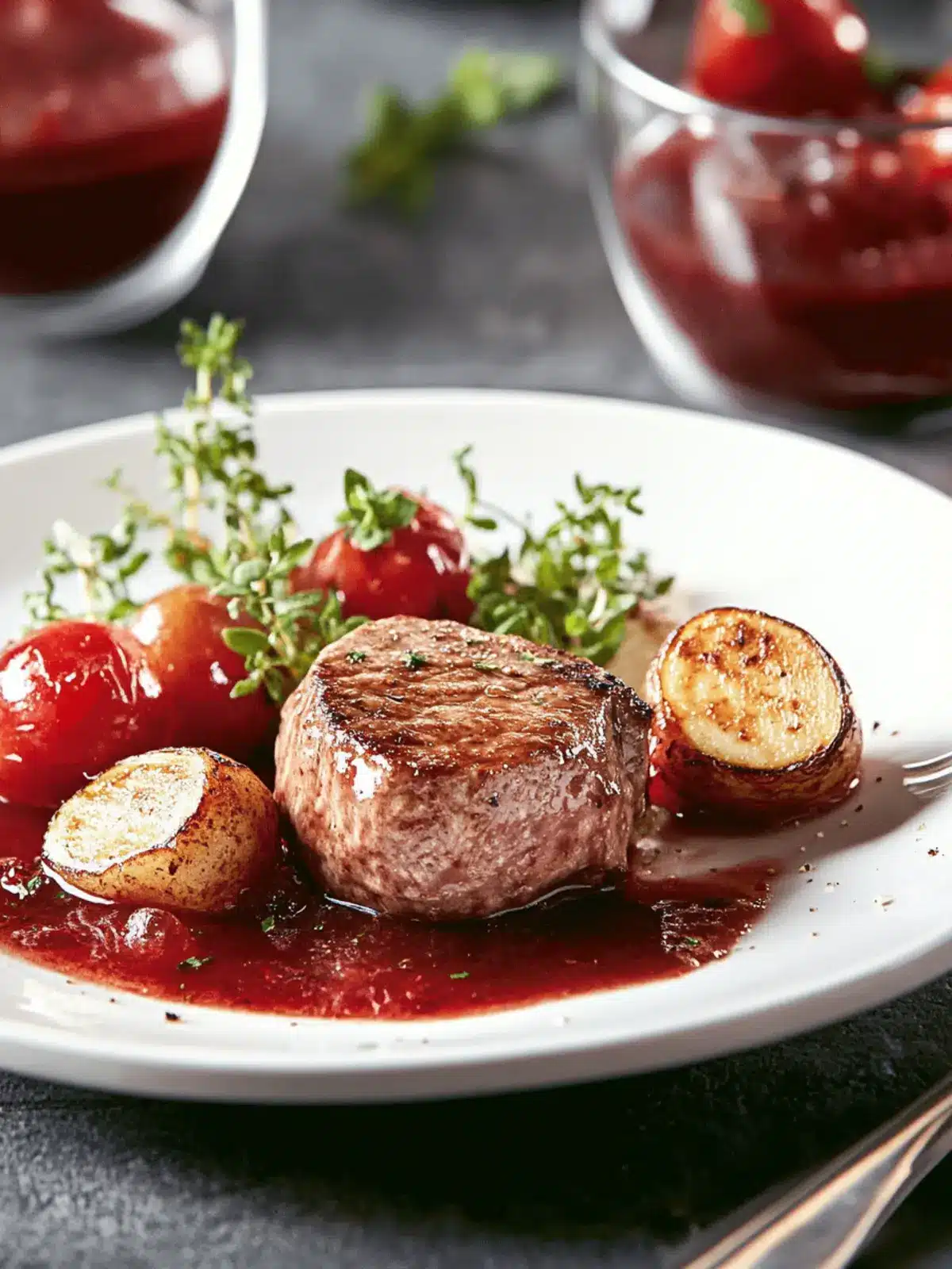 Rehmedaillons mit Rotweinsauce für elegante Abende 2 Rehmedaillons mit Rotweinsauce